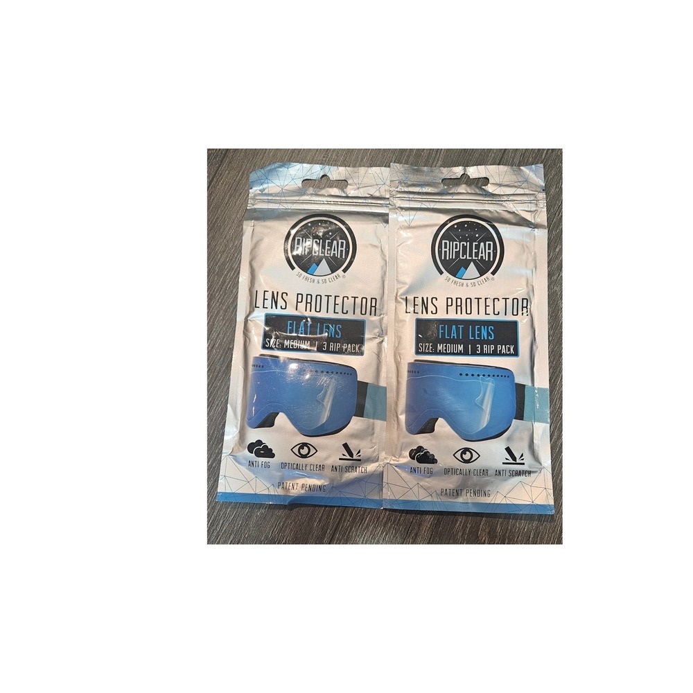 2 packages of 3 each Ripclear Lens Protector Flat Size Medium 3 pk Goggle‎ Guard